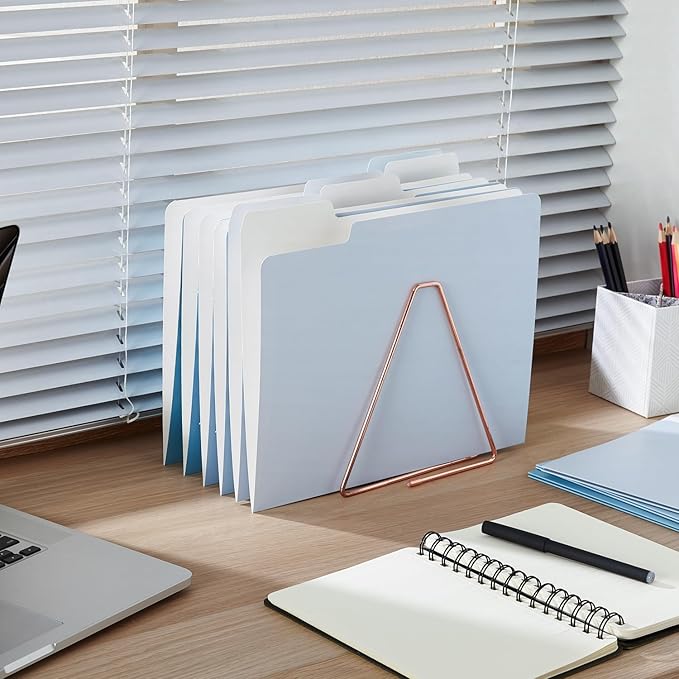 Y YOMA 12 Pack Colored File Folders Letter Size Gradient File Folder with 1/3-Cut Tab Cute Pretty Decorative Heavyweight Filing Folder File Organizers for Office School Home Desktop, Lake Blue