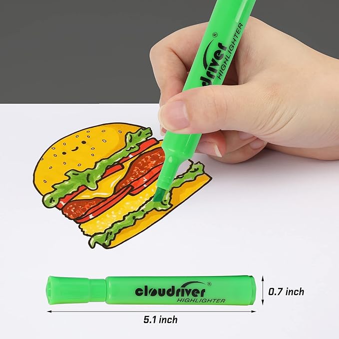 cloudriver Highlighters Bulk Pack of 72, Assorted Color, Chisel Point, Quick Drying Ink, Highlighters Suitable For Classroom, Office And Shop