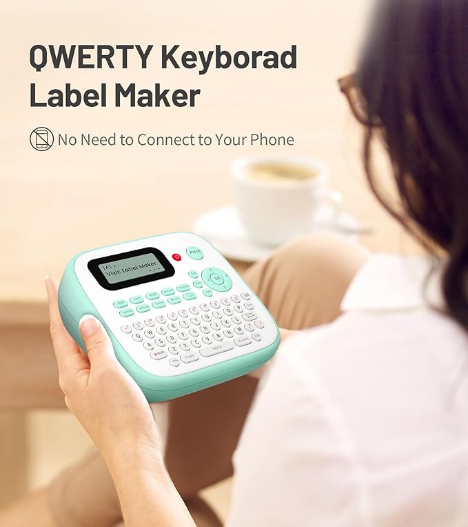 Label Maker Machine with-Tape, Label Maker Waterproof-Labels, Label Maker D210S, Labeler Machine for Classroom Teacher Kids School Items, Portable Label Makers Multiple Symbols Fonts for Home Office