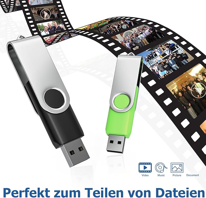 Flash Drives 16GB 10 Pack, Wooolken USB 2.0 Thumb Drives with Keychains Memory Stick USB Drive Pendrive for PC Laptop Computer (Mixcolors)