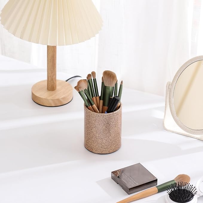 Pen Organizer, PU Leather Pencil Cups for Desk for Cosmetics Office Supplies,Make Up Brush Holder Organizer PH109