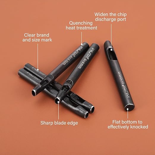 WUTA Oval Leather Hole Punch Set,Carbon Steel Belt Hole Puncher for Leather, Hand Punching Tool for Leathercraft Working (4 * 6mm,1pc)