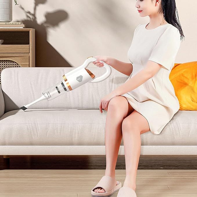 WGFOIP Powerful Cordless Vacuum Cleaner, Quiet Rechargeable Stick Vacuum Electirc Broom Dust Catcher for Pet Hair, Carpet