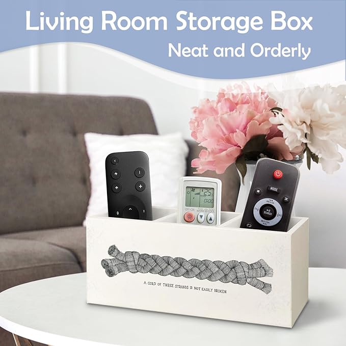 SNNDER Inspirational Christian Bible Verse Pen Holder for Desk, a Cord of Three Strands is Not Easily Broken Scripture Wooden Pen Pencil Holder Organizer for Home Office Desk Accessories