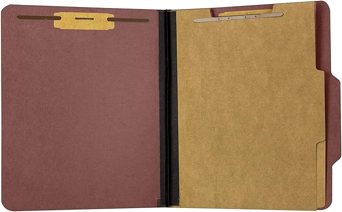 The File King Letter Size Carnelia Red File Folders with Prongs, 10 Pack, 8.5 x 11