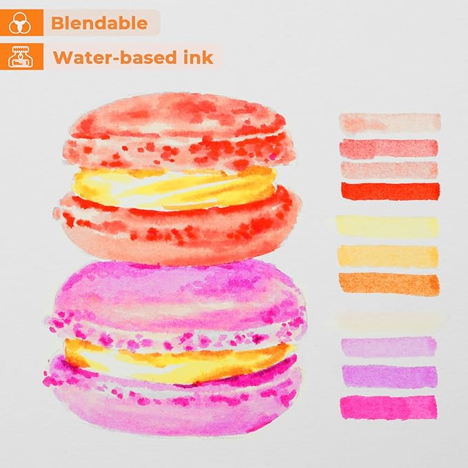 Ohuhu Markers for Adults Coloring Books 80 Colors Coloring Markers Pens for Journaling Water-Based Dual Tips Extra Fine & Brush Art Markers for Calligraphy Lettering Card-making