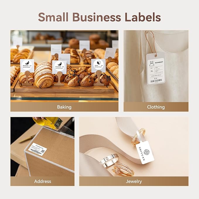 NIIMBOT B21 Label Maker Machine with Tape 2Inch Portable Sticker Printer Thermal Labeler for Jar Price Address Label for Business Home Office Organization, White