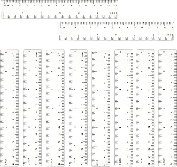 DIVINA VITAE 10 Pack Clear Ruler 6 Inch Small Plastic Ruler Transparent Straight Ruler Flexible Ruler Measuring Tool Rulers Bulk for Kids School Office Classroom, 576636_1_zWAU8HANR
