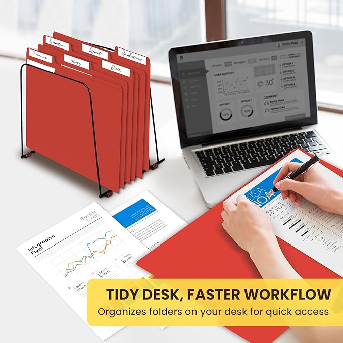 Colored File Folders Letter Size, 60 Pack Red Folders 1/3 Cut Tabs, Assorted Pastel Color Office School Buiness Folders for Filing Organization, Paper File Folder Bulk Set