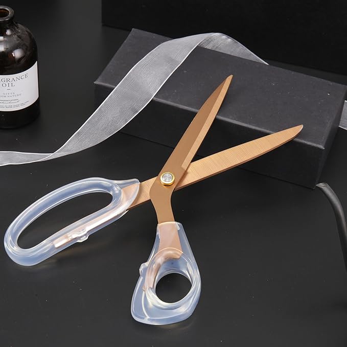 Rose Gold Sewing Scissors 9" Ultra-Sharp Titanium Coated Blades and Sharp All-Purpose Sewing Scissor, Office Scissors, Comfortable Handle Design, Versatile Usage