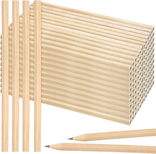 Fumete 500 Pieces Wooden Pencils Bulk No Eraser Hexagonal HB Graphite Unsharpened Natural Wood Pencils Without Erasers Christmas Classroom Gifts for Students Bulk Christmas Goodie Bag Stuffers