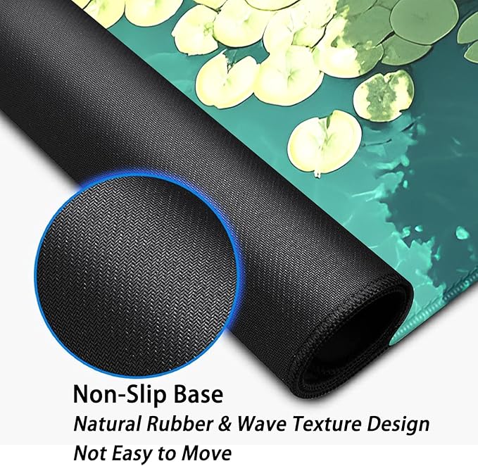 Koi Carp Fish Desk Pad Mouse Pad,Large Gaming Mouse Mat with Stitched Edges,Non-Slip Rubber Base Mousepad for Office PC Keyboard Laptop and Home Work Desk Mat(27.5X11.8 in)