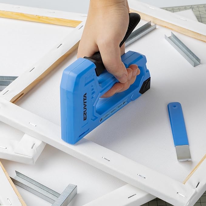 Light Duty Staple Gun for Wood, Blue Upholstery Staple Gun Kit with 2000pcs JT21 Staples 1/4, 5/16, 3/8 inch and Staple Remover, Stapler Gun for Crafts, DIY, Classroom, Decoration