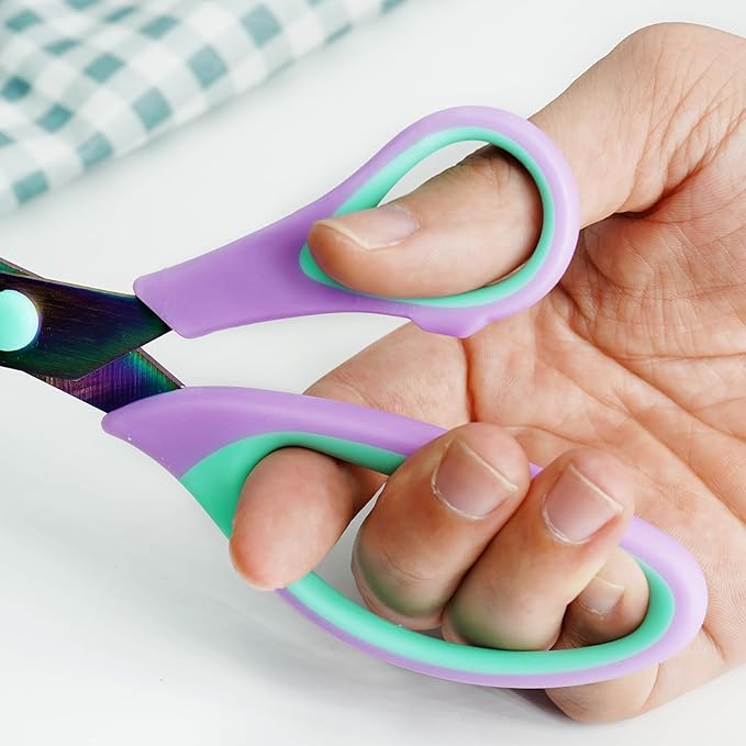 3PCS Purple Craft Scissors, Sharp Tailor,Multi-Purpose Titanium Blade,Soft and comfortable grip, Multipurpose Fabric Scissors Set, Great for Craft, Sewing, Arts, School and Home Supplies.