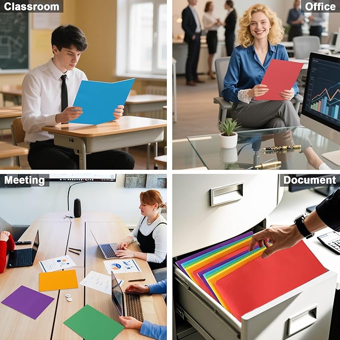 Folders with Pockets, LAYZZ 30 Pack Paper Pocket Folders, 2 Pocket File folders Fits Letter Size Paper, for School Office and Home, Assorted 6 Colors