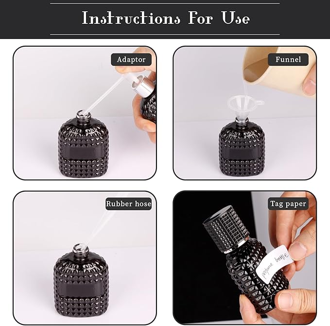 2 Pack Refillable Spray Perfume Bottles, 30ML Thick Glass Empty Perfume Bottles, Perfume Atomizer Travel Cologne Sprayer Bottles