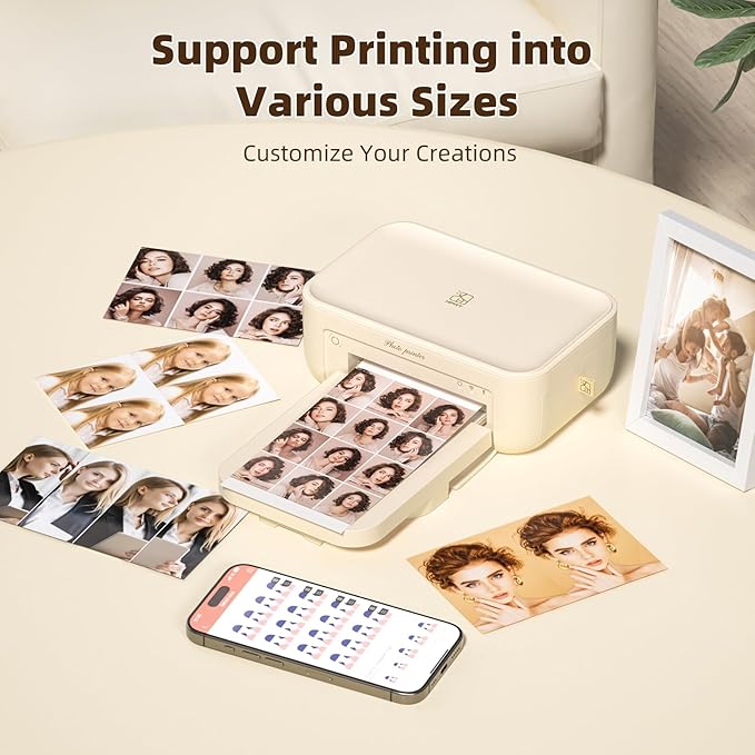 HPRT CP4100 Photo Printer - Plus 4x6 Bluetooth Instant Picture Printer with 20 Sheets & Ribbon - Wi-Fi, Premium Dye Sublimation - 300 DPI Display Resolution - Editing App for Fun, Creative Photos