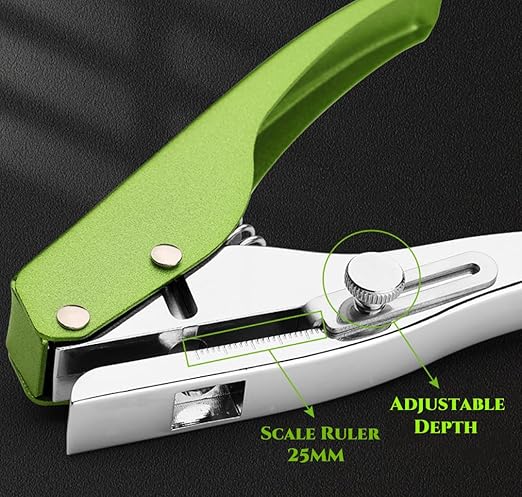 Single Hole Punch, Heavy Duty Hole Puncher Handheld Paper Puncher Small Hole Punch for Paper Crafts Cards Tags Scrapbook-1/4 inch-6mm