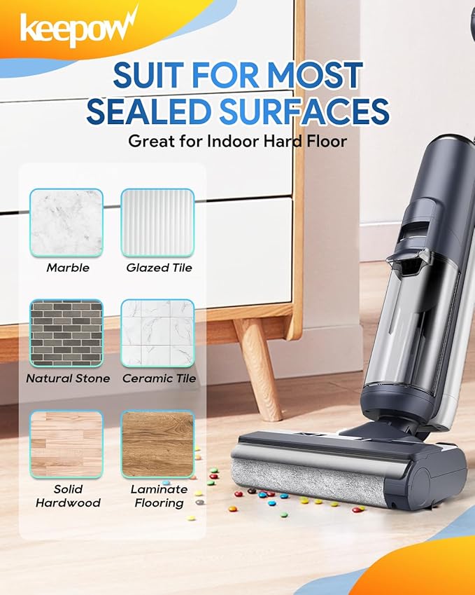 KEEPOW Multi-Surface Floor Cleaner Solution Compatible with Tineco/Roborock Vacuum Mop, Deep Cleans for All Robot Vacuums with Mopping and Cordless Wet/Dry Vacuum Mop Cleaner (Lavender 2 Bottle)
