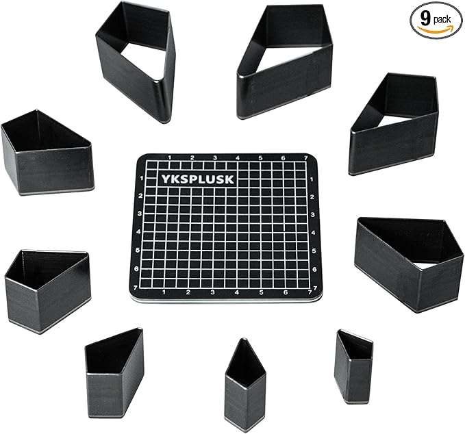 Leather Hole Cutter Set, 9 Sizes Diamond Shaped Cutting Dies Cutter Tools 20 25 30 35 40 45 50 55 60mm, Leather Cutter Hollow Hole Punch Tool Kit for DIY Leathercrafts