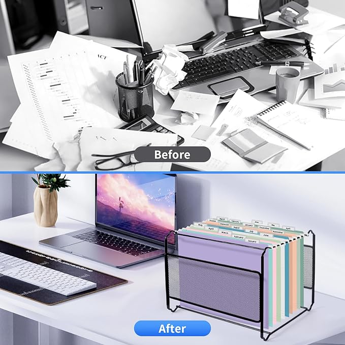 30 Pack Hanging File Folders, Letter Size with 1/5-Cut Adjustable Tabs, Pastel 10 Selected Color - File Folder Organizer for Filing Cabinet Office Home, Designed for Bulky Files, Medical Charts