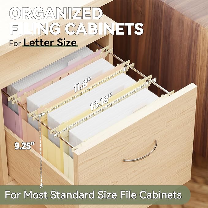 Plastic Expandable Hanging File Folder Letter Size,Heavy Duty 2“Expansion,Extra Capacity Hanging File Folders with Tabs,Accordian Pocket,No Assembly,Filing Cabinet Folders,12 Pack,Pastel Color