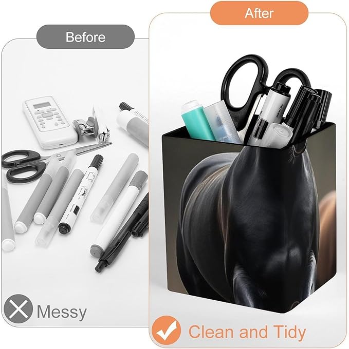 Pen Holder Stand For Desk, Pencil Pen Holder Cup, Desktop Stationery Organizer, Waterproof Multifunctional Office Supplies Horse