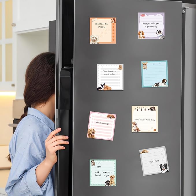 600Pcs Cute Dog Sticky Notes, Cartoon Dog Animal Sticky Notes Kawaii Self-Stick Memo Pads for Dog Lover Office Home School Supplies