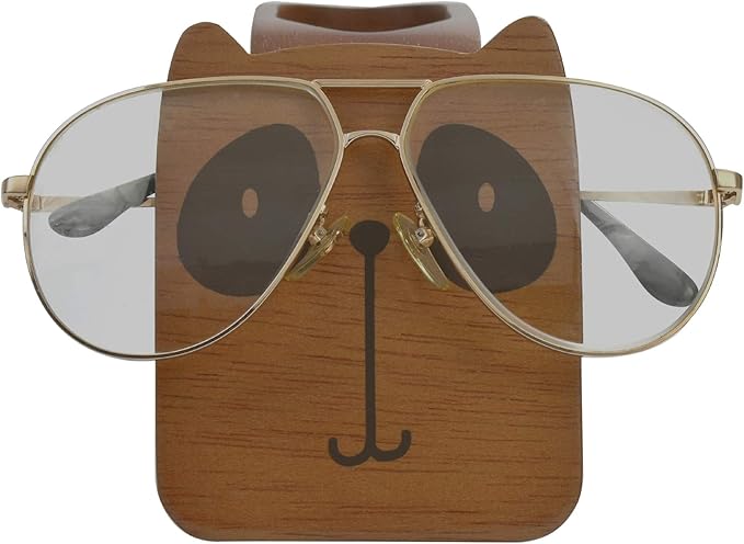 I'm Wood Multipurpose Raccoon Eyeglass Phone Pen & Pencil Holder Stand Stationery Desk Organizer Accessories Decor, for Home Office Desktop Decoration Birthday Graduation Gifts “Dream Big Aim High”
