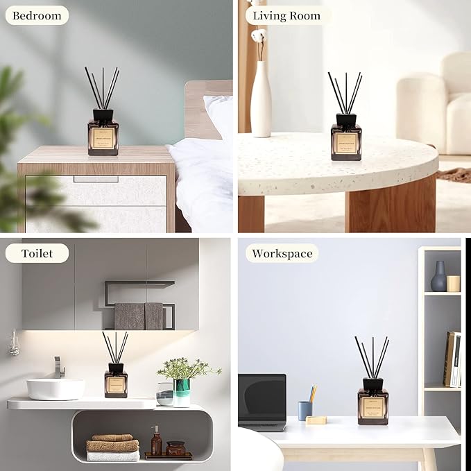 XEPTLE Luxury Scent Diffuser for Large Rooms, Hotel Collection Oil Diffuser, Citrus Oasis, 7.04 oz, Long-Lasting Scent, Hotel Air Freshener Minimalist Design - Black