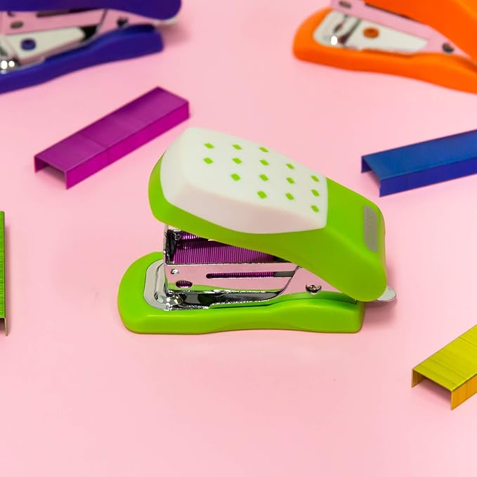 BAZIC Staples Standard (26/6) Metallic Color 3000/Pack, Stapler Refill Standard Size Staple, Assorted Colors, 4-Packs