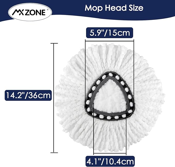 Mop Replacement Heads Microfiber O Ceda Spin Mop Refill Compatible with Spinning Mop, Easywring Mop Replace Head, White, 3 Packs
