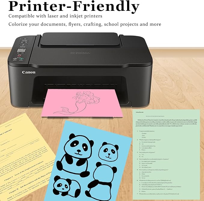 600 Sheets Colored Paper 8.5 X 11 - Color Printer Copy Paper 22lb/80gsm Double Sided Origami for DIY Art Craft,5 Pastel Colors