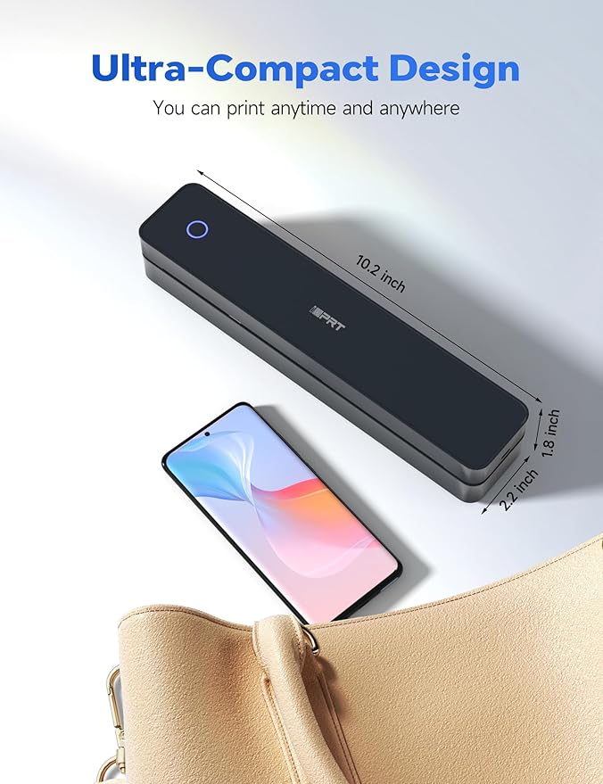 iDPRT MT610 Pro Portable Thermal Printer, 300DPI HD Mobile-Travel-Printers, Inkless-Wireless-Small-Printer for Home Use, Office, Vehicles, Bluetooth Printers Supports 8.5" x 11" US Letter&A4&A5 Size