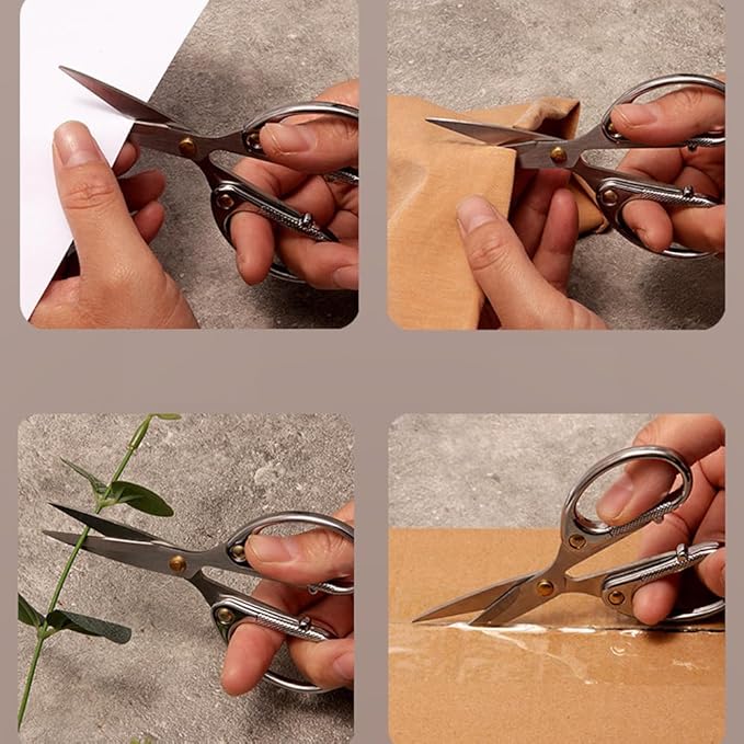 5" Small Sewing Scissors All Purpose Scissors Stainless Steel Tip Shears DIY Tools Office Scissor for Home Office School Sewing Fabric Handcraft Craft Art Work Needlework Daily Use Silver