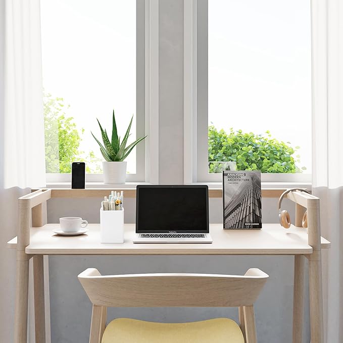 Pen Holder for Desk,Nordic Elegance Square Silicone Pencil Holder Soft Minimalist Desk Pen Cup Stand Waterproof Multifunctional Office Supplies for Home,Kids and School(White)