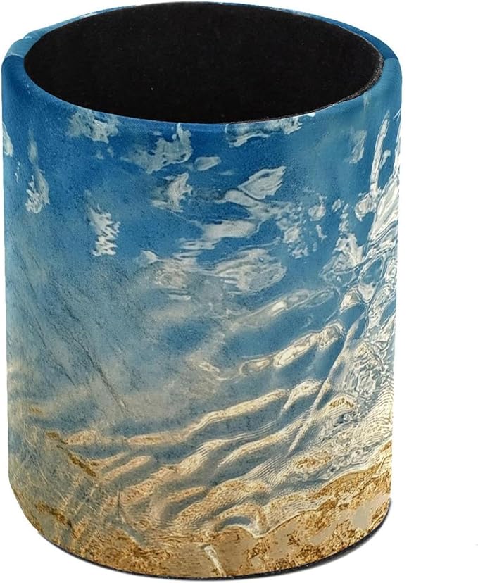 Pencil Cup Holder Desk Organizer, Pen Pot Pen Holder Container Desktop Stationery Organizer Table Flower Pot Makeup Brush Holder, Blue Sky Sand