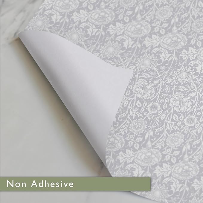 The Master Herbalist LILY OF THE VALLEY Scented Drawer Liners in a GREY William Morris Design | Pack of 5 Sheets (FOLDED) | Contains Essential Oils | Made in Britain