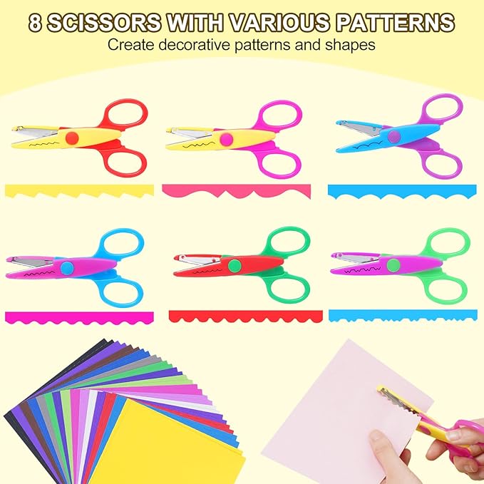 UCEC 36 Pack Craft Scissors - Decorative Edge, Zig Zag, Scrapbooking, Fancy, Pattern Scissors for Crafting