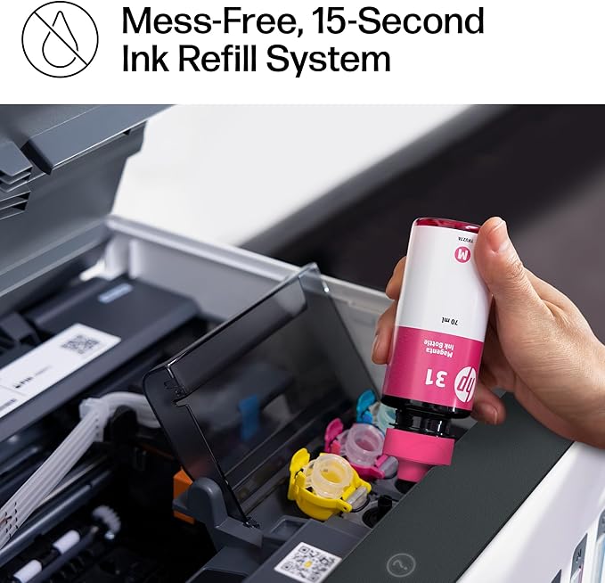 HP Smart Tank 7602 Wireless All-in-One Ink Tank Printer, Scanner, Copier with 2 years of ink included, Best-for-home office, Refillable, AI-enabled (28B98A)