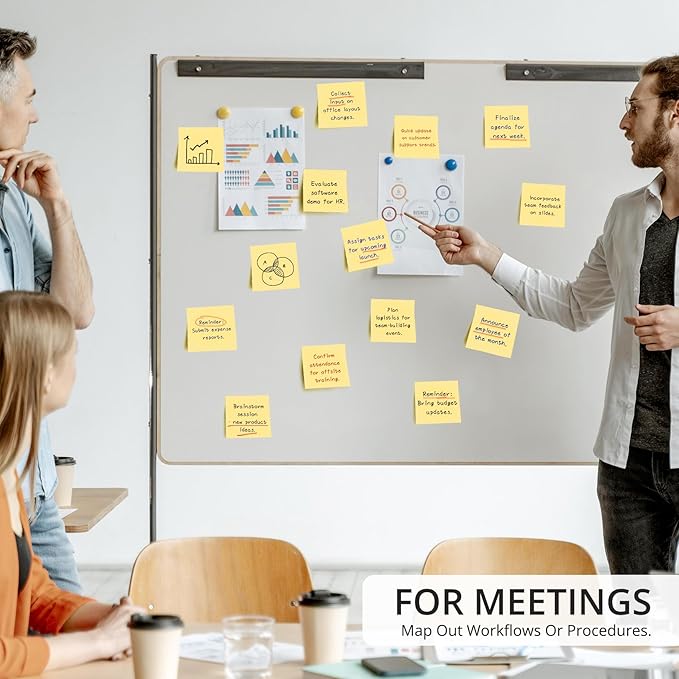 36 Pads Sticky Notes, 3x3 inches, Yellow Soft Pastel Self-Stick Note Pads, Perfect for Office, Study, and Daily Life Organization - 36 Pack