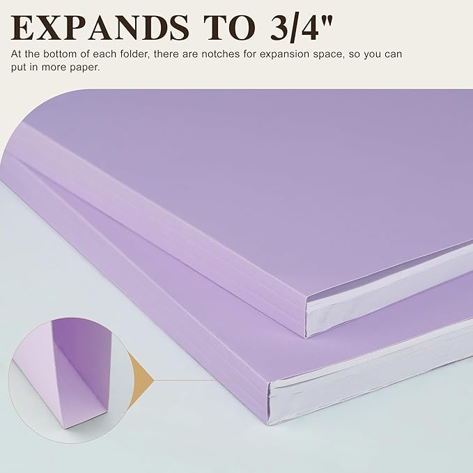 Color File Folders, 1/3-Cut Tabs, Letter Size, 6 Colors Organizer File Folders for School Home Office Business (60, Pastel Colors)