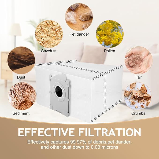 T50 Replacement Parts for ECOVACS DEEBOT T50 Series T50 PRO/T50 Max Vacuum and Mop Accessories Kit, includes V-shaped brush, Mop pads, Hepa Filters, Dust Bags, and Side Brushs