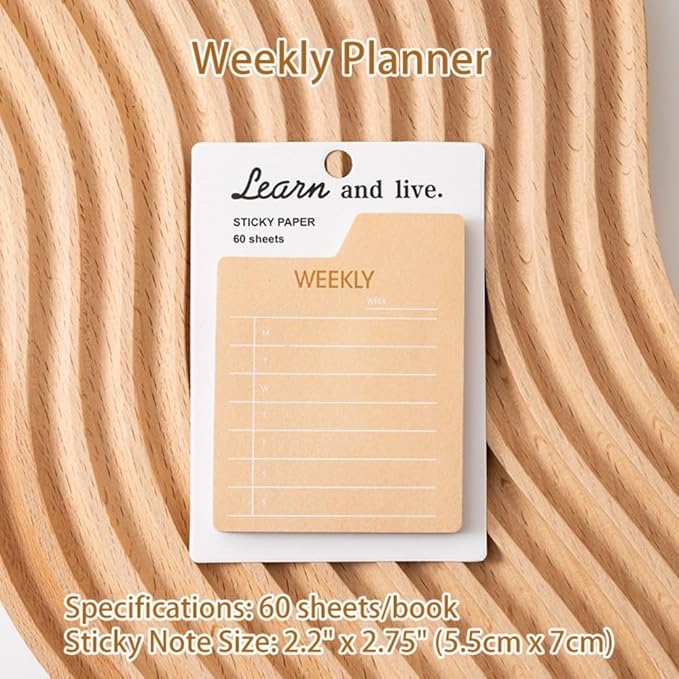 8 Planner Sticky Note Pads Set – Sticky Note Pads, 60 Sheets/pad, for Daily Weekly Monthly Planning to Do List Note Book
