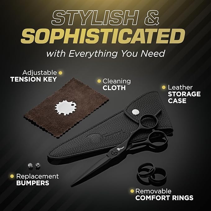 Fagaci Hair Scissors Professional 5.5” 440C Steel for Superior Precision, Extremely Sharp Blades Hair Cutting Scissors for Women & Men, Durable Sharpness Hair Shears for Hair Cutting, Barber Scissors