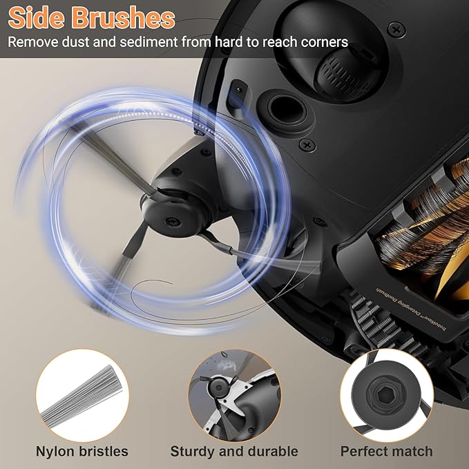 27 Piece Replacement Parts for Mova Z60 Ultra Roller Complete Robot Vacuum, 2 Main Brushes, 1 Roller Mops, 4 Filters, 6 Side Brushes & Dust Bags & Scented Tablets, 1 Cleaning Brush & Screwdriver
