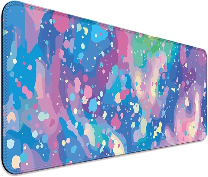 Pretty Abstract Blue Gaming Desk Mat, Computer Keyboard Large Extended Long Mouse Pad for Office and Home, XL (W14)