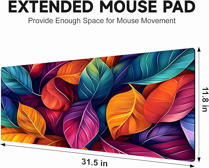 Large Gaming Mouse Pad (31.5"x11.8") - XXL PU Leather Waterproof Desk Mat with Non-Slip Rubber Base for Keyboard, PC & Office