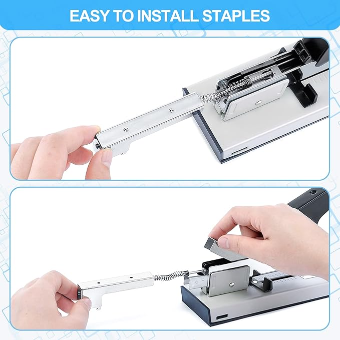 Effortless Industrial Stapler - Heavy Duty, High Capacity 240 Sheet Stapler with Staple Remover and 4000 Staples
