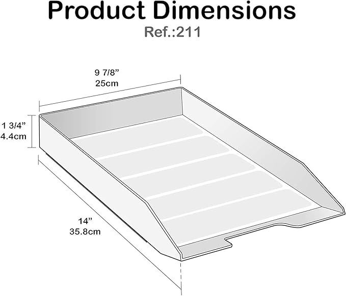 Acrimet Stackable Letter Tray Front Load, Letter Size, Plastic, Solid Green Color, 1 Unit